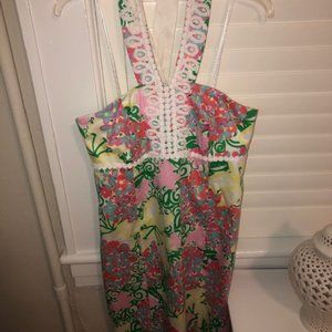 Classic Lilly Pulitzer Multi-Colored Halter Dress